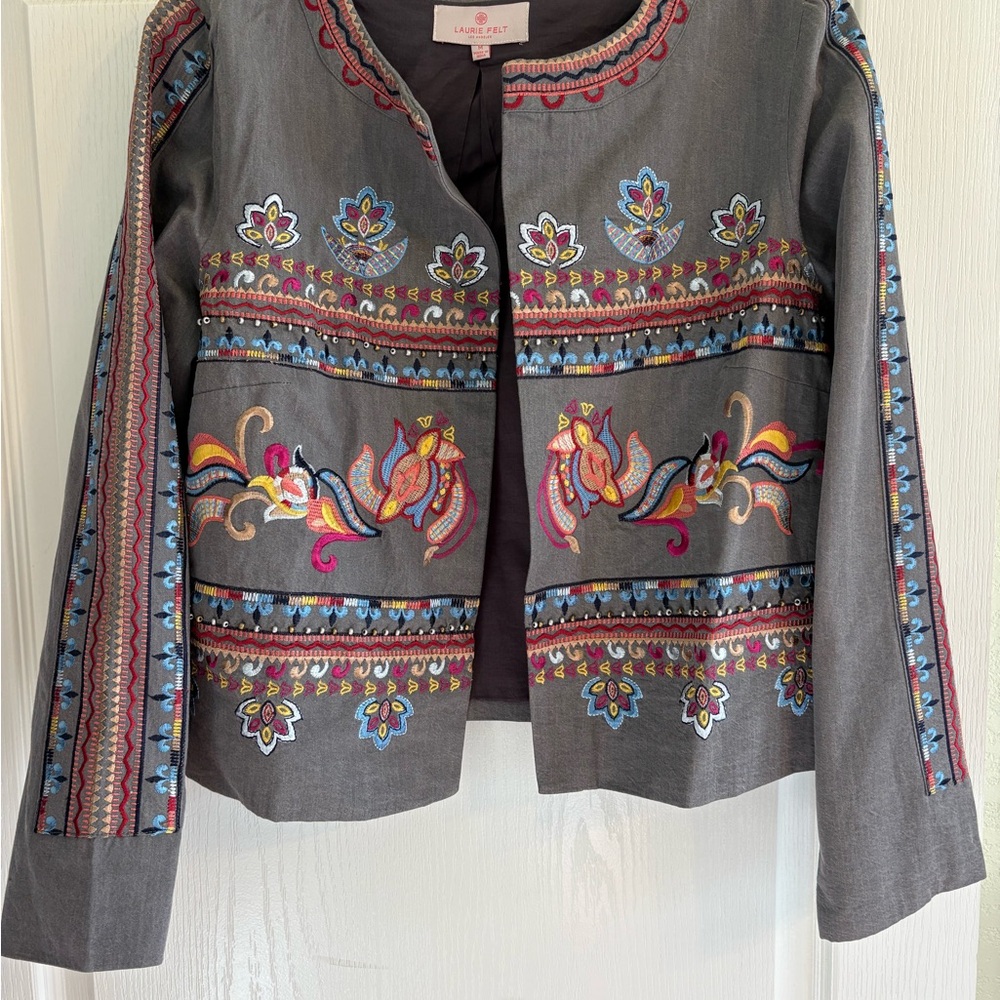 Embroidered Gray Jacket - Picture 2 of 3